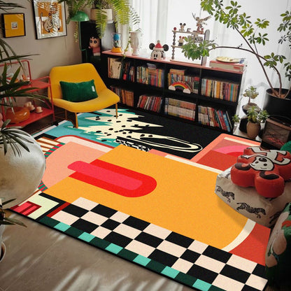 Creative Design Living Room Carpet Colorful Trendy Fluffy Non-slip Parlor Table Floor Mat Children Bedroom Bedside Rug ????? ???