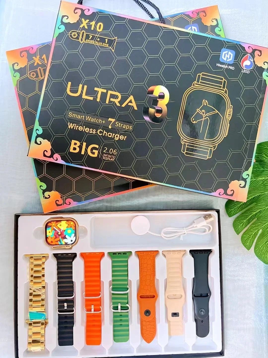 7+1 Smart Watch X10 Ultra 3 Smartwatch Esportivo para Homens Mulheres Chamada Telefônica Bluetooth SmartWatch Mostradores Personalizáveis Pulseira Inteligente à Prova d'Água