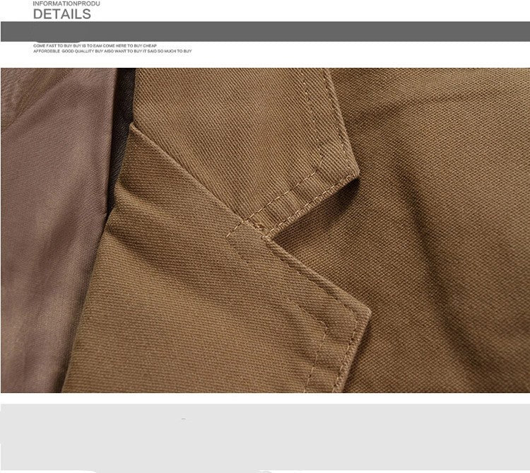 Cotton Business Casual Men Blazer Fashion Trend Slim Fit Solid Color Jacket Large Size M-6XL Khaki Black Brown Suit Coat