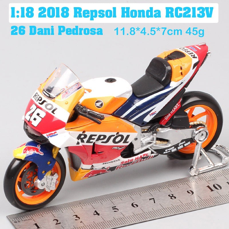 Crianças 1/18 Maisto Honda RC213V Repsol #26 Dani Pedrosa 2018 GP Modelo de Moto de Corrida Brinquedo Miniaturas Colecionáveis