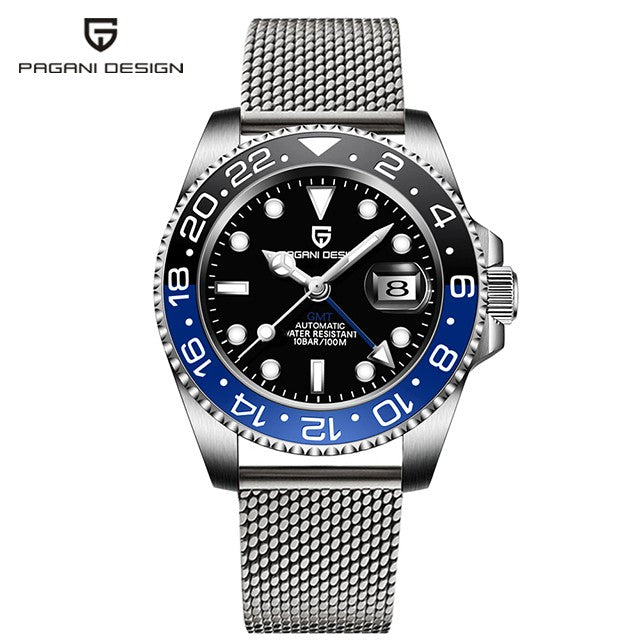 PAGANI DESIGN V3 Versão Relógios GMT Masculino Luxo Safira Relógio Automático Mecânico 40MM Aço Inoxidável À Prova D' Água