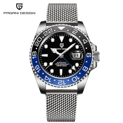 PAGANI DESIGN V3 Versão Relógios GMT Masculino Luxo Safira Relógio Automático Mecânico 40MM Aço Inoxidável À Prova D' Água