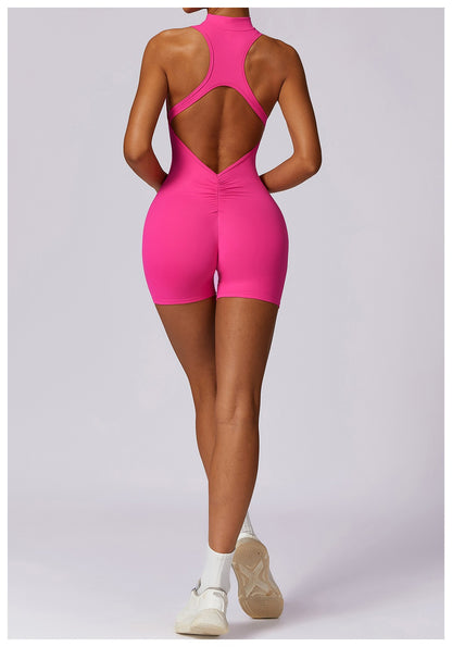 New Sexy Sports Set Women Gym Set Shorts Training Yoga Clothes Women Rompers Stretch Sports Jumpsuit Female Workout Bodysuits