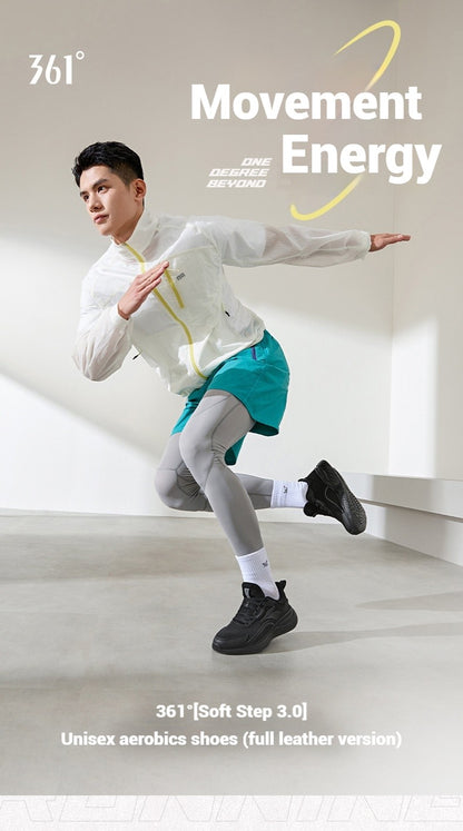 361 Degrees SoftFlow 3 Men's Running Shoes Autumn Leather Lightweight Shock-absorption Fitness Commuting Sneakers Male 672432232