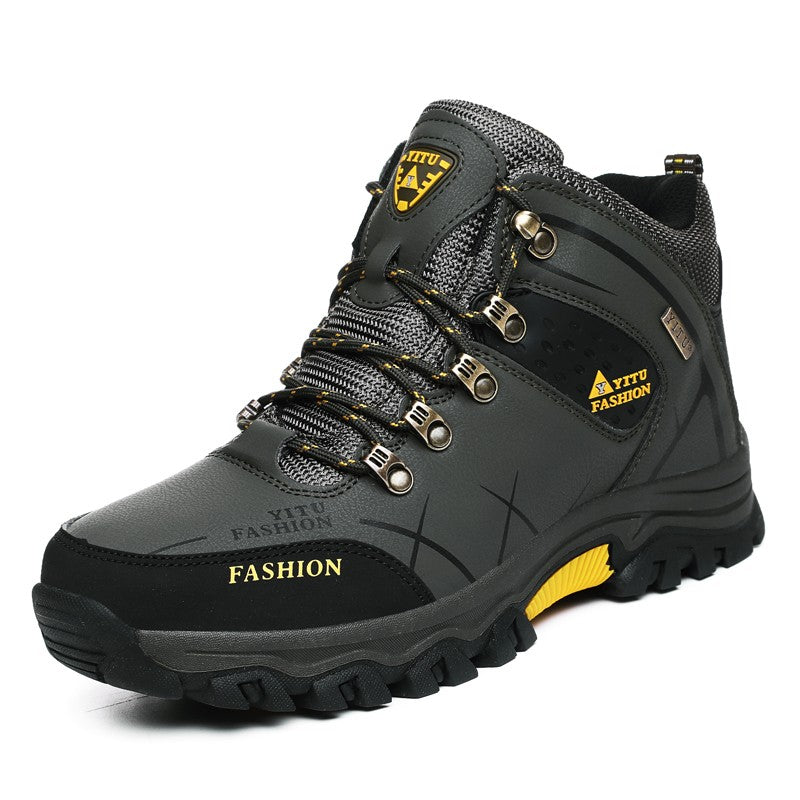Botas de Neve Masculinas de Inverno Impermeáveis de Couro Tênis Super Quentes Botas Masculinas Botas de Caminhada ao Ar Livre Sapatos de Trabalho Tamanho 39-47