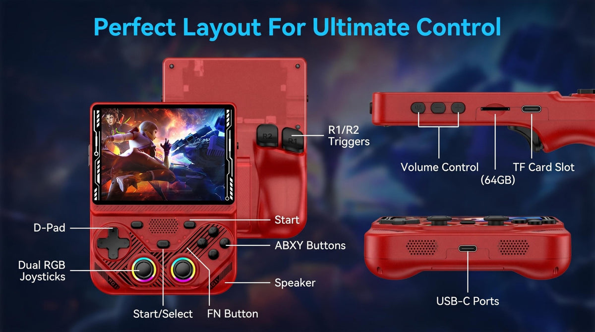 AISLPC RG43V PRO Handheld Game Console Dual System 4.3"IPS Screen WIFI 6 RK3562 Chip 22000+Games Portable Pocket Video Player