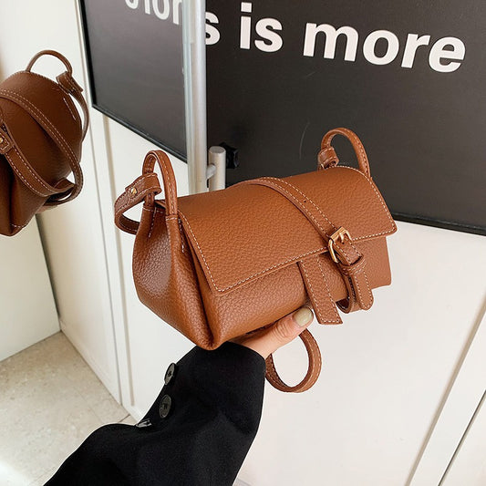 New Retro Pillow Bag Simple Solid Color Versatile Personality Single Shoulder Crossbody Bag Fashionable Niche Women's Bag