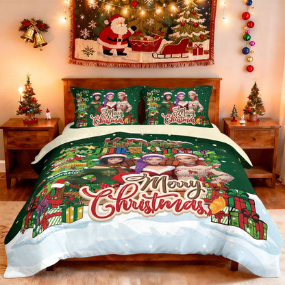 3pcs Christmas K-Pop Demon Hunters print coreless duvet cover set multi size bedroom bedding holiday decoration machine washed