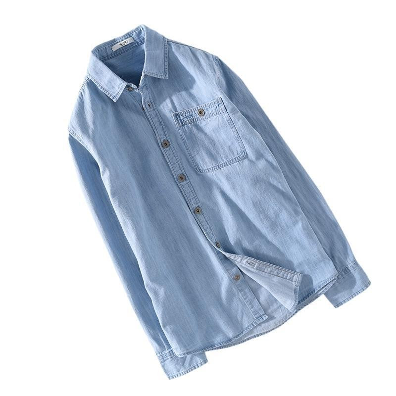 Denim shirt men's thin spring long sleeved inch clothes men's casual men's outerwear