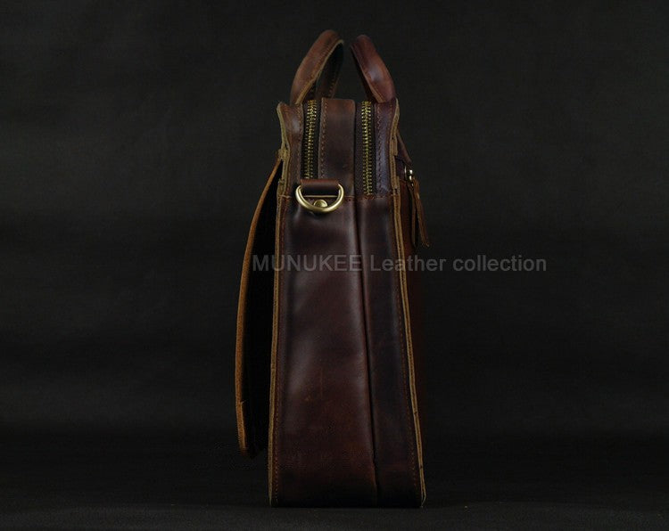 Luxury Genuine Leather Men Briefcase Business Bag Leather portfolio Laptop Bag Shoulder Messenger Bag male Document Office bag
