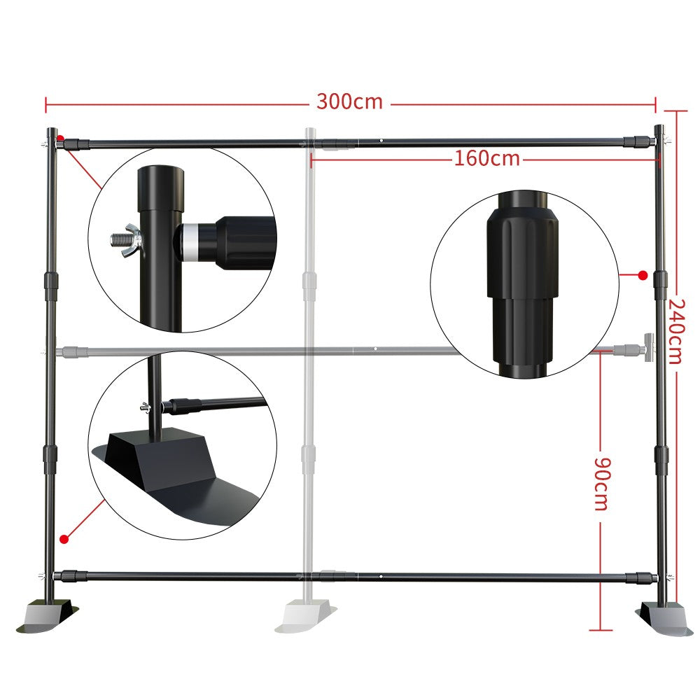 Double-Crossbar Backdrop Background Stand Frame Support System For Photography Photo Studio Video Muslin Green Screen