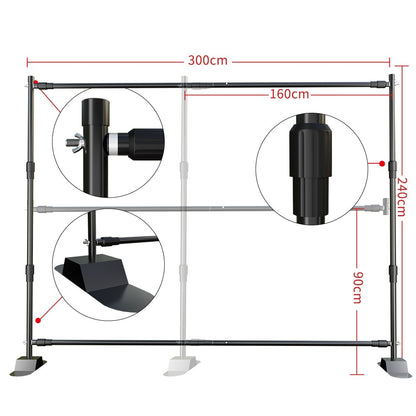 Double-Crossbar Backdrop Background Stand Frame Support System For Photography Photo Studio Video Muslin Green Screen