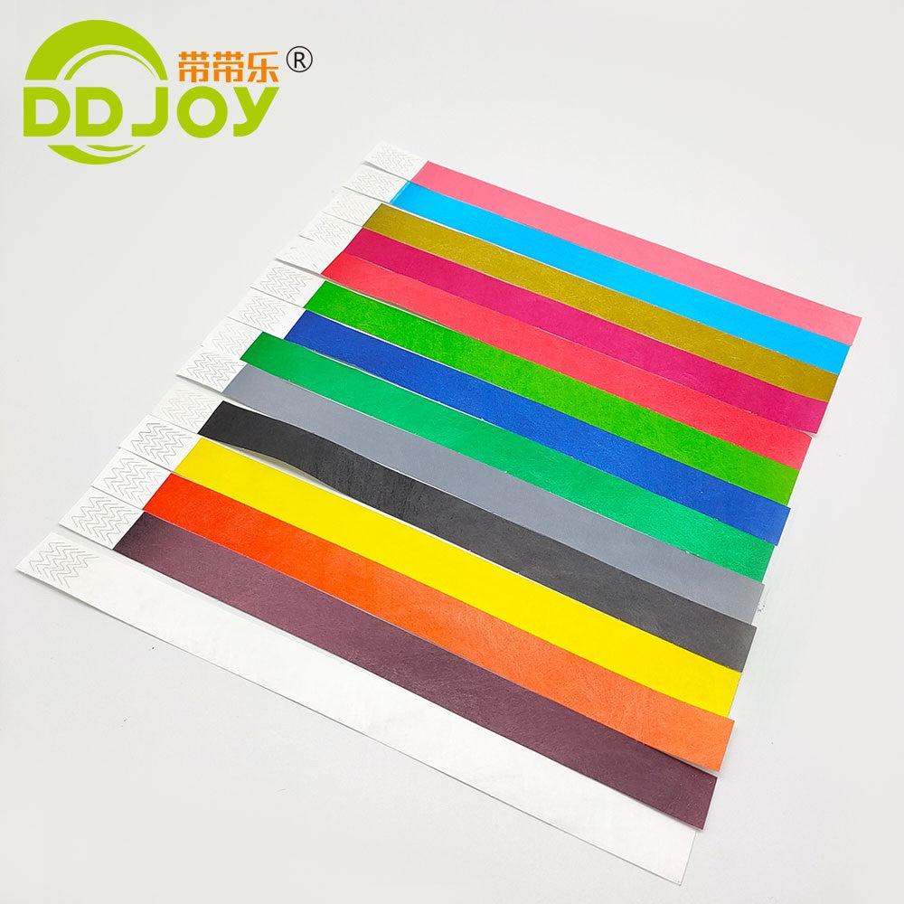 100pcs Colorful Neon Paper Wristbands Mixed Multicolor Waterproof Bracelet charms for Events Festivals,non-custom