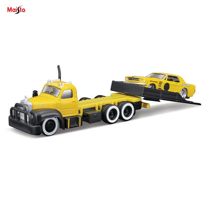 Maisto 1:64 FLATBED/1988 BMW M3 E30 1965 FORD MUSTANG elite transport Modelo de carro fundido coleção presente brinquedo