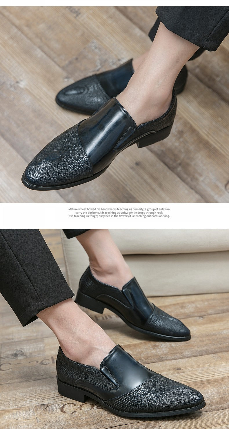 Luxury Crocodile Pattern Men Business Loafers Big Size Fashion Leather Comfortable Designer Wedding Social Formal Platform Shoes