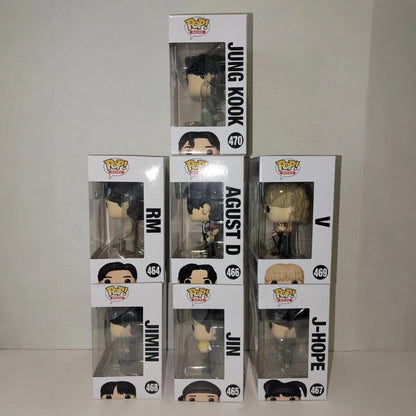 RM Jin Agust D J-Hope Jimin V Jung Kook FUNKO POP BTS Bonecos em Terno Colecionáveis Edição Limitada Decoração Brinquedo Presente