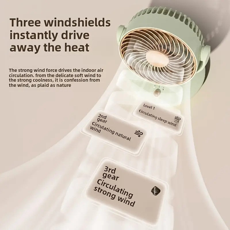 USB Plug in small Desktop Fan 6 inch Table fan 3 Speed 140° Manual Tilt and 120° Auto Oscillation For Home Office Bedroom