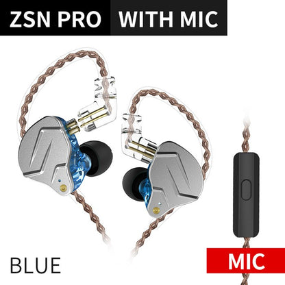 KZ ZSN Pro 1BA+1DD Hybrid technology HIFI Bass Earbuds Metal In Ear Earphones Bluetooth Headphone Sport Noise Cancelling Headset