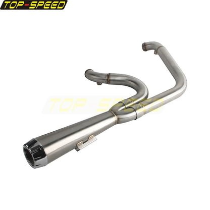 For Harley Dyna Wide Glide EFI FXDWGI FXDWG Motorcycle 2-in-1 Full Complete Exhaust System Stainless Steel Exhaust Muffler Pipe