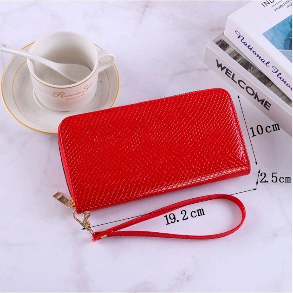 Minimalist PU Leather Leather Women Wallets Snake Skin Pattern 8 Colors Zipper Wallet Large Capacity Coin Purse Women