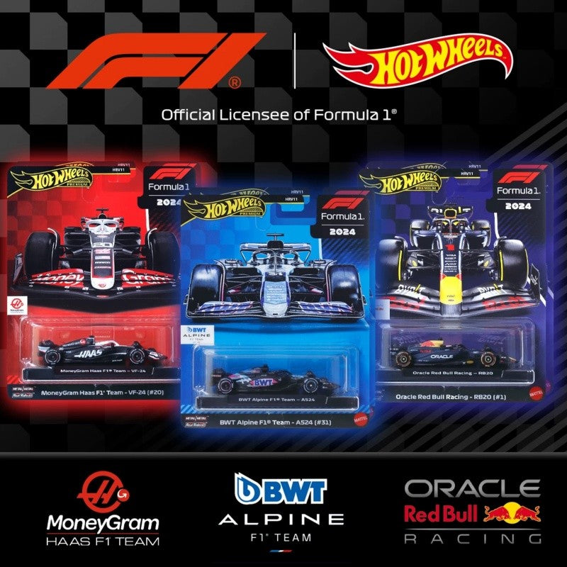 2025 Nova Coleção Original Hot Wheels "Gold Label" Série Fórmula 1 Carros de Corrida Brinquedos Miniatura de Liga Veículos Fundidos Presentes