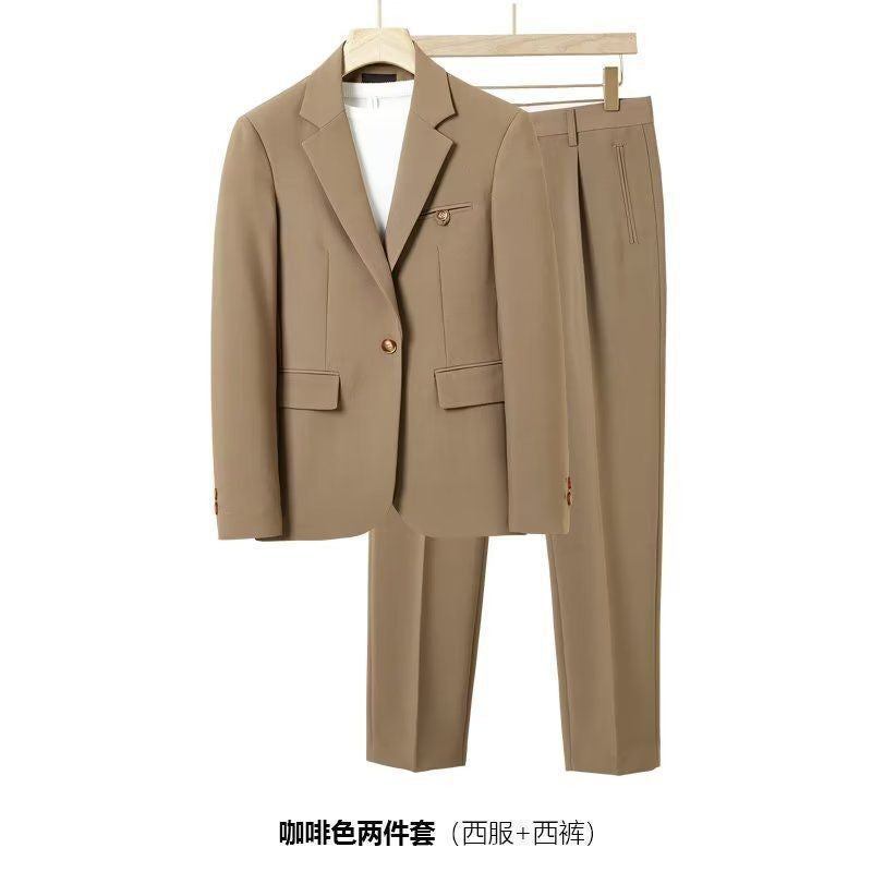 WVGA Spring Autumn New Man Turn-Down Collar Long Sleeve Blazers Niche Chic Casual Straight Suit Pants Two Pieces Sets Ins W14294