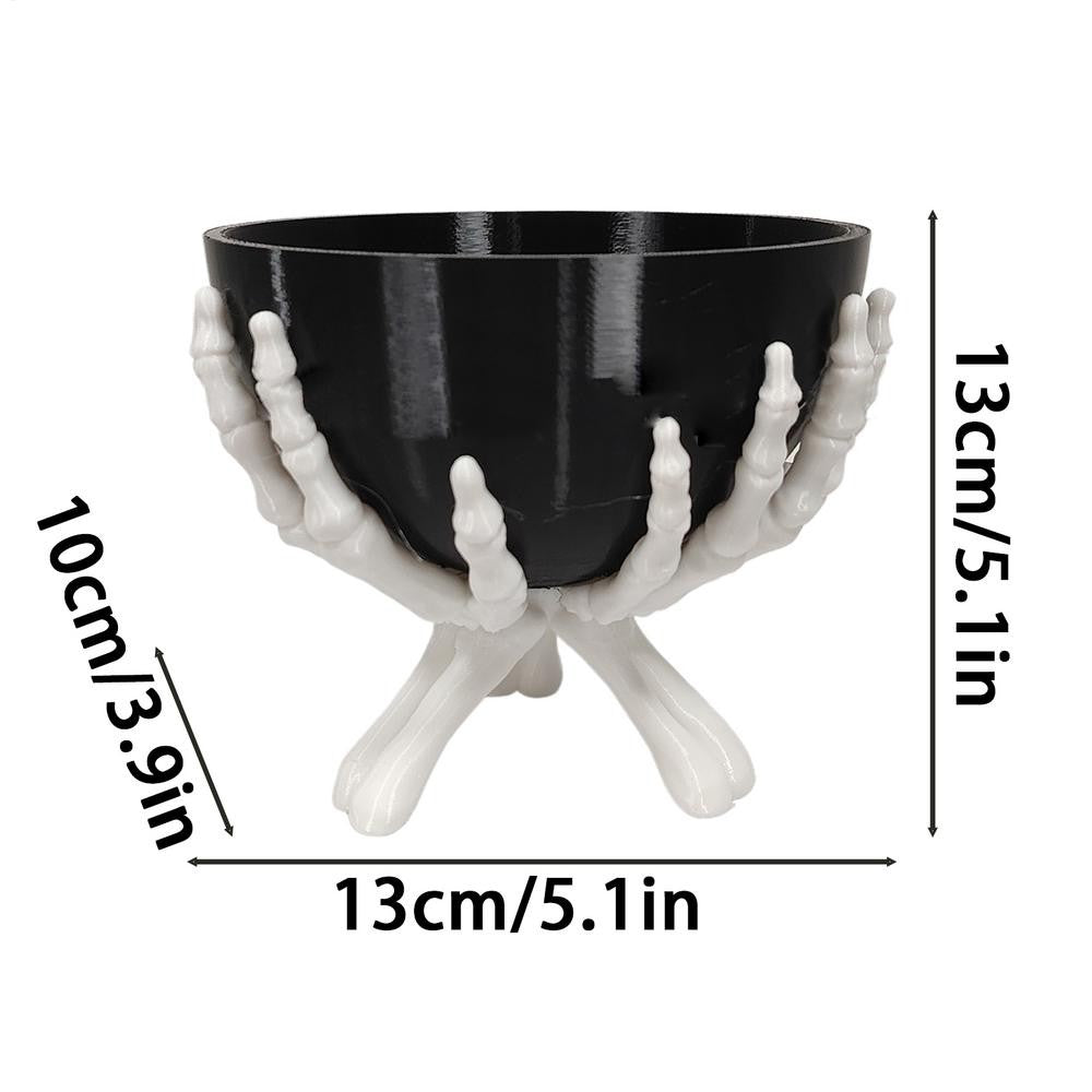 Tigela de Doces de Halloween Suporte de Armazenamento de Doces em Formato de Mão de Esqueleto Gótico Decorações Assustadoras de Halloween Organizador de Doces