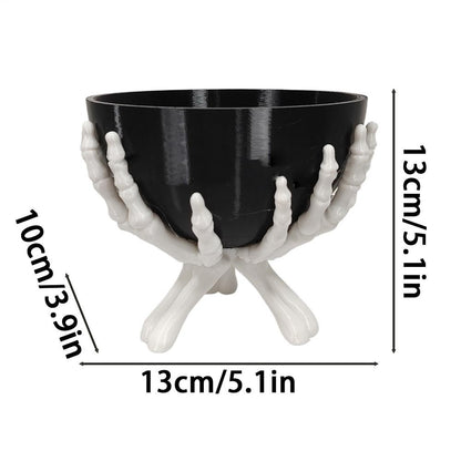 Tigela de Doces de Halloween Suporte de Armazenamento de Doces em Formato de Mão de Esqueleto Gótico Decorações Assustadoras de Halloween Organizador de Doces