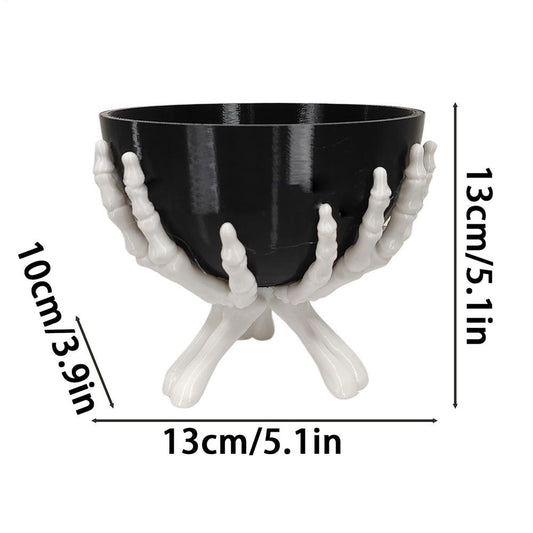 Tigela de Doces de Halloween Suporte de Armazenamento de Doces em Formato de Mão de Esqueleto Gótico Decorações Assustadoras de Halloween Organizador de Doces