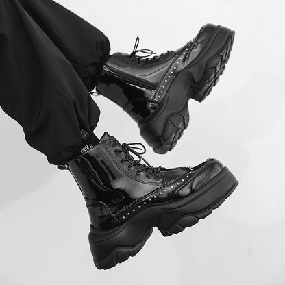 Men's high-top trendy shoes for autumn/Winter 2025, thick-soled height-increasing shoes