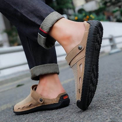 Soft Sole Male Simple Slippers Breathable Mens Summer Sneakers Casual Half Shoes Leisure Walk Half Drag Outdoor Non-Slip Sandals