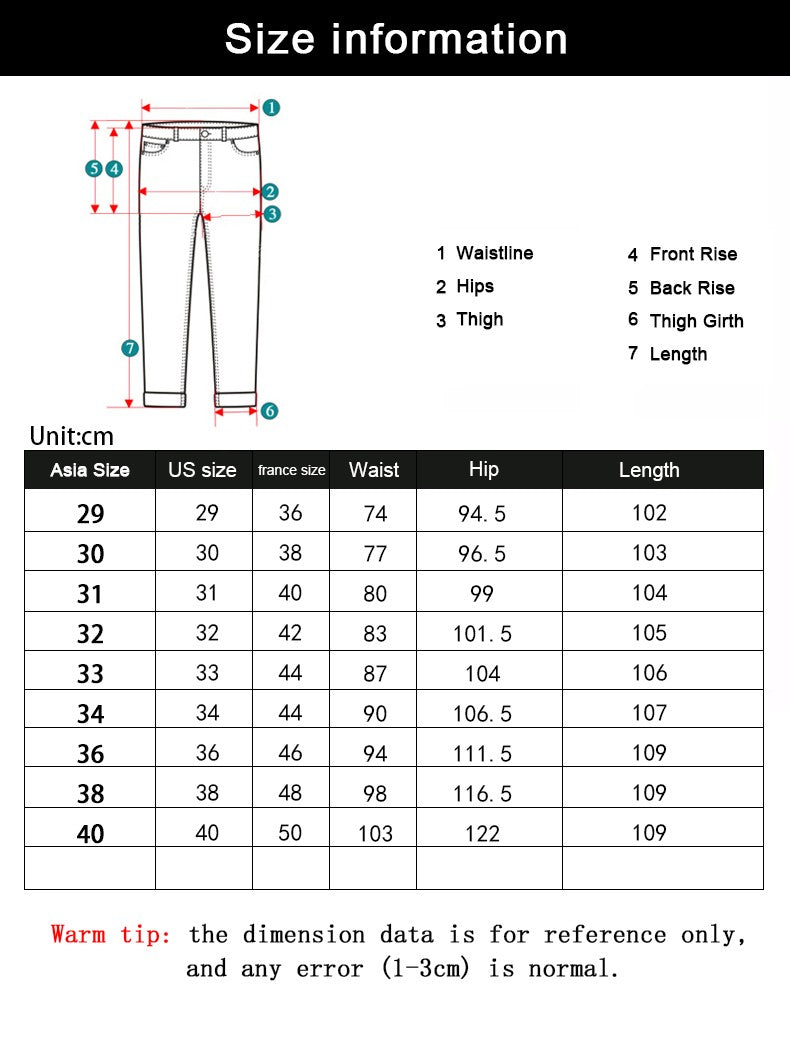 Wthinlee New Business Men's Jeans Casual Straight Stretch Fashion Classic Blue Black Work Denim Trousers Male Brand Clothing