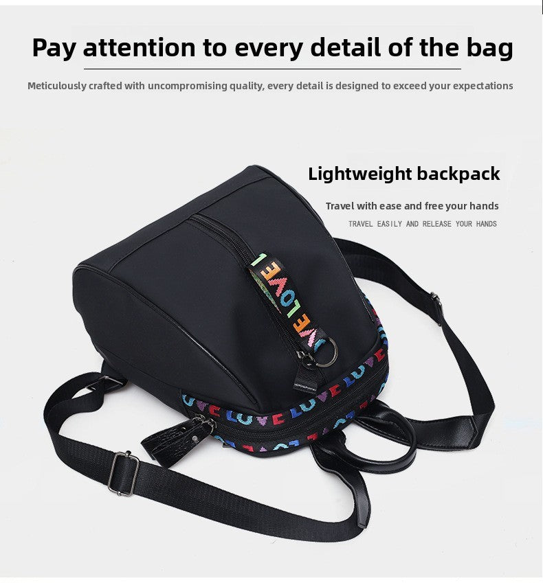 Nova mochila feminina de nylon Oxford versátil, design casual e antifurto, mochila leve