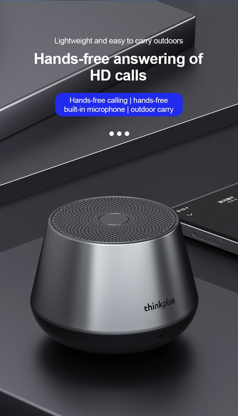 Caixa de Som Portátil Sem Fio Lenovo K3 Pro Bluetooth Mini Alto-falante Externo Coluna Sem Fio Som Surround de Música Estéreo 3D Baixo