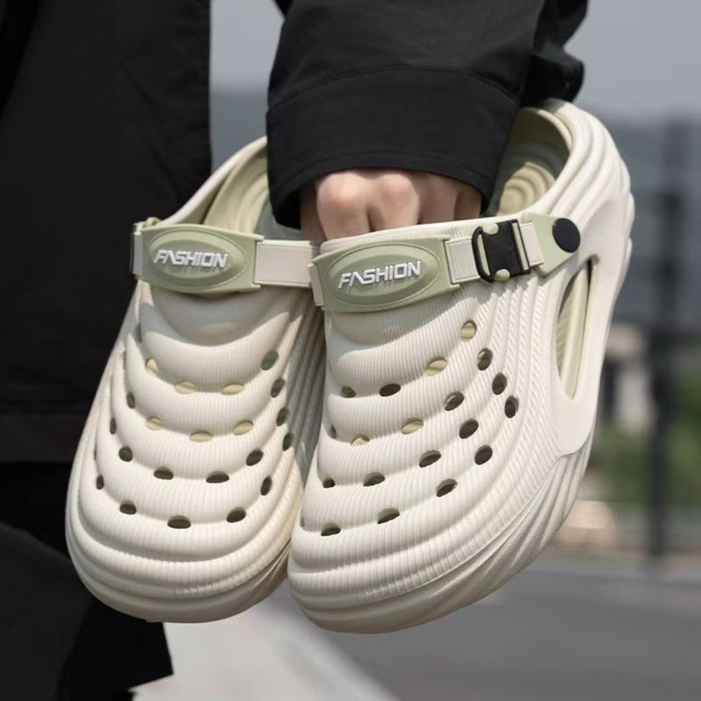 Summer New Trendy Soft Top Casual Men's Cool Slippers Versatile Fashion Two Wear Baotou Shoes