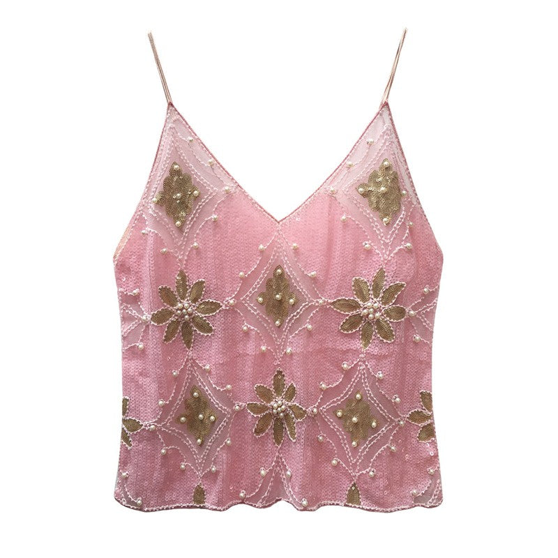 Sequins Bead Snowflake Midi Dress Women Fashion Sleeveless Backless Ruffle Pleat