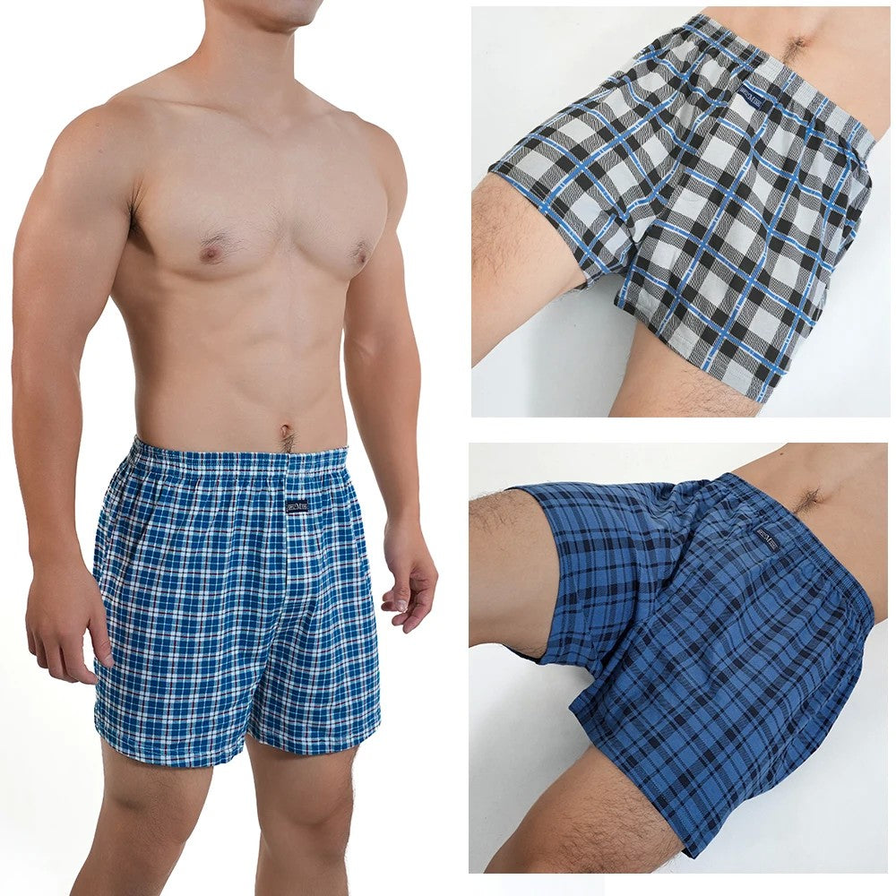1pcs Men pijama 100% Cotton Pajama Shorts Summer Solid Elastic Waist Short Pants Casual Breathable Male Boxer Shorts Home Shorts