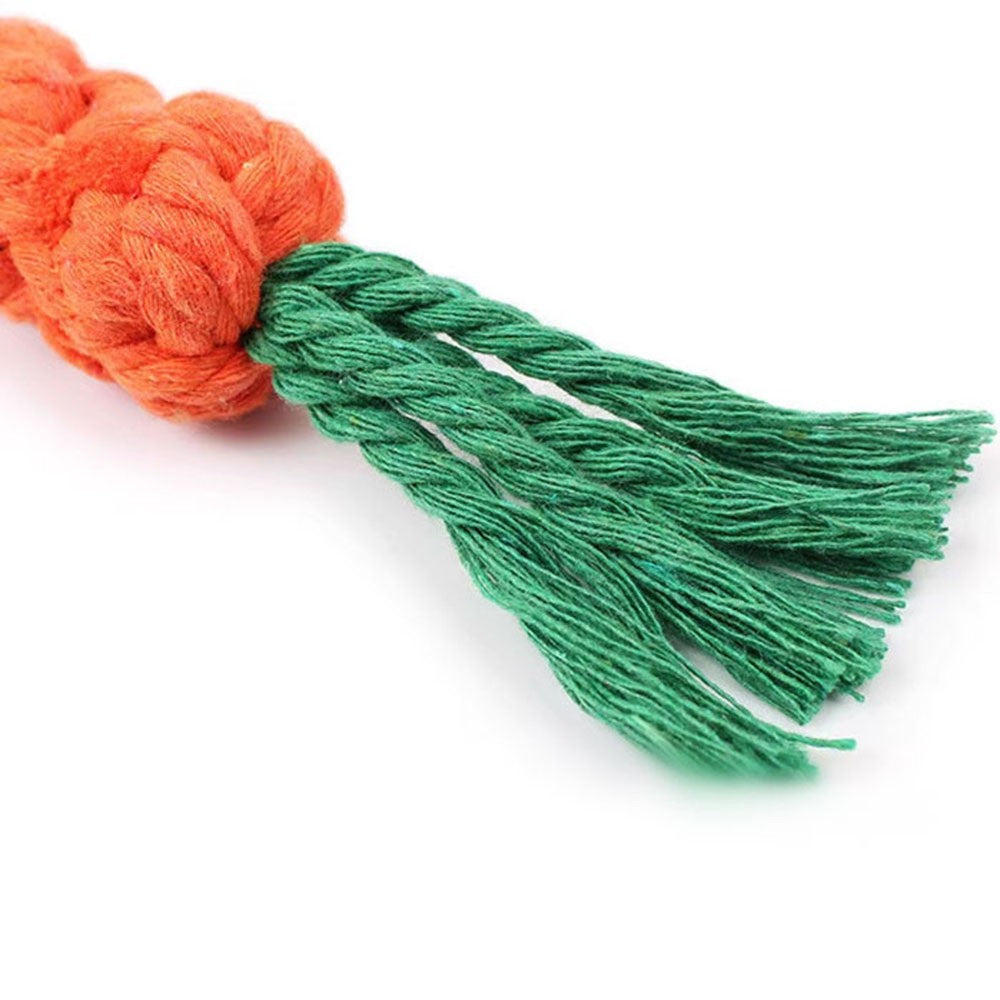 1 Peça Cenoura Corda Mordedor Brinquedos para Cães Brinquedos Seguros Duráveis Trançados para Cães Mordedores Resistentes para Filhotes Molares Limpeza de Dentes Corda de Algodão