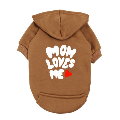 Moletom para Cães "Mamãe Me Ama" - Suéter Vermelho para Pets com Estampa de Coração - Roupa Quentinha para Cães Pequenos e Filhotes - Presente "Eu Amo Minha Mamãe"