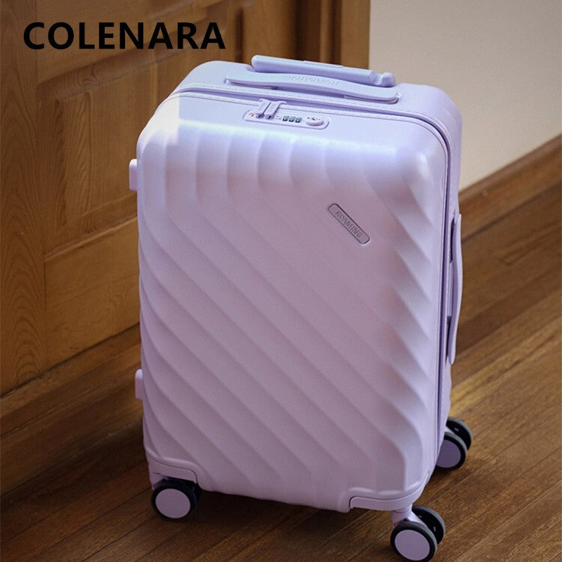COLENARA Luggage High Quality Boarding Box Large Capacity Trolley Case 20"24"26 Inch ABS + PC Student Carry-on Travel Suitcase