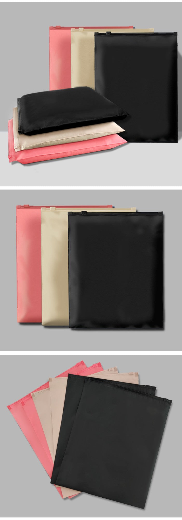 50pcs Customized Color Frosted Zipper Bags Home Travel Storage Bags Clothing Underwear Business Product Packaging Custom Logo