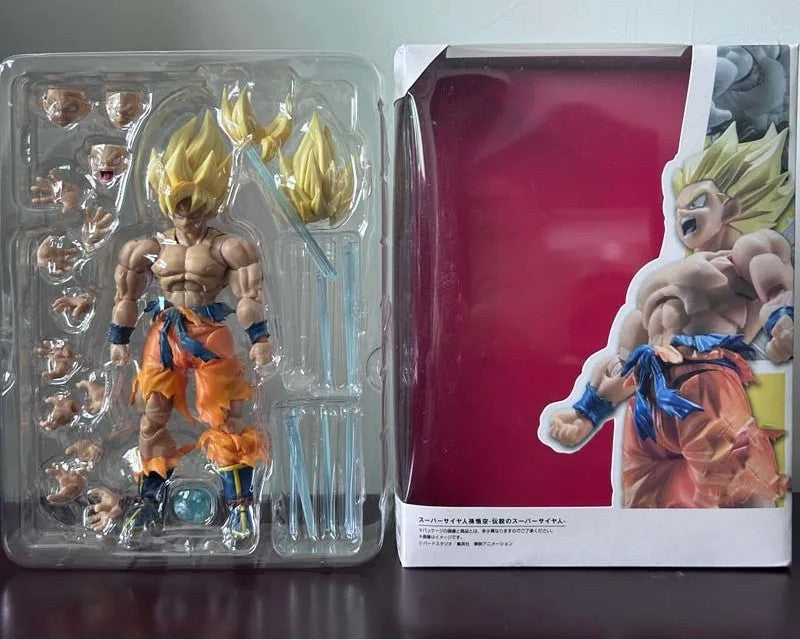 Dragon Ball Z Son Goku SSJ Battle Damage Legendary Super Saiyan Action Figure Model Toys Joint Movable Doll Christmas Present