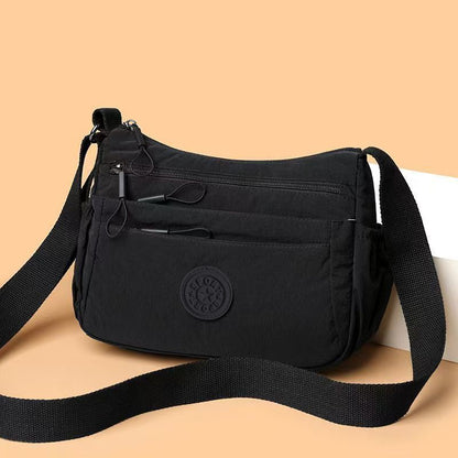 Women's Multi-Compartment Crossbody Bag, Tote Purse with Shoulder Strap, Water-Resistant Nylon Handbag for Moms, Gift Ideas