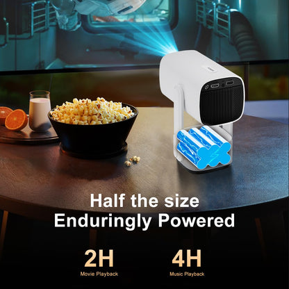 Projetor Salange 4K K2 Smart Android 11 Bateria Embutida Alto-falante Bluetooth WIFI Foco Automático Correção Trapezoidal Estilo Livre para Filmes ao Ar Livre