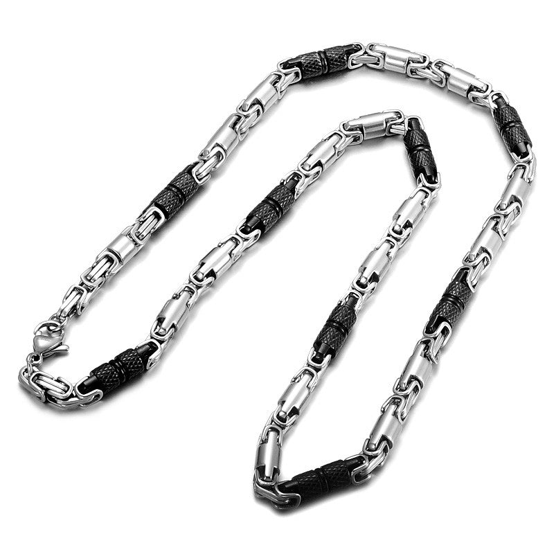 Colar Bicicleta Rock Punk HipHop 6mm Banhado a Ouro Joias Masculinas Femininas Corrente Bizantina de Aço Inoxidável Presentes
