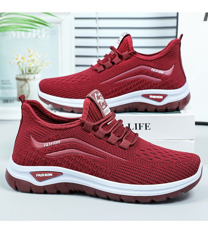 Autumn Women Casual Shoes Breathable Walking Mesh Lace Up Flat Shoes Sneakers Women Tenis Feminino Pink Zapatillas De Mujer