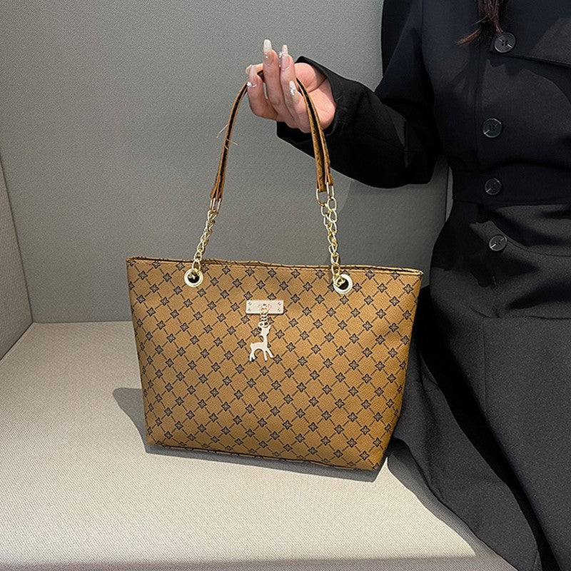 2024 Autumn and Winter New Presbyopic Handbag Shoulder Bag Large Capacity Tote Bag Women's Bag