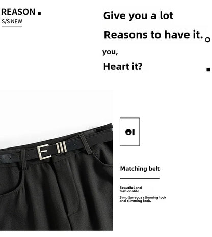 Grey High-waisted A- line Skirt Half Dress Petite Long Dress Autumn/winter For Women Side Slit Workwear