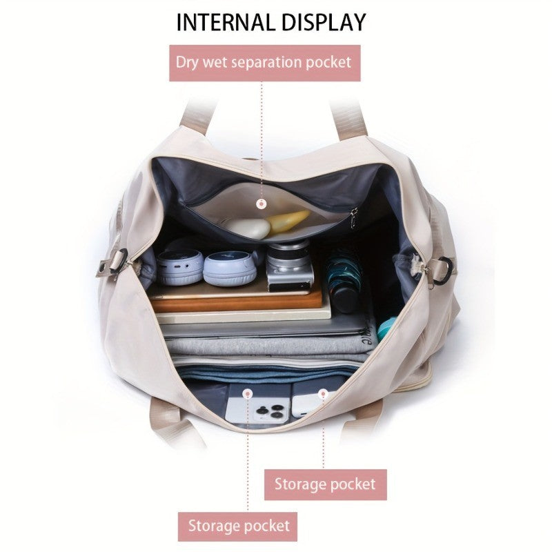Large capacity multifunctional travel fitness bag - multi compartment design, suitable for travel, gym and daily use