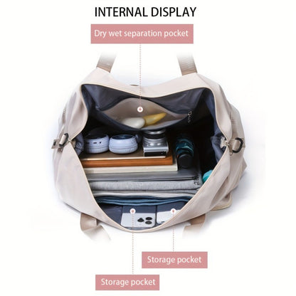 Large Capacity Multi-Functional Travel Duffel Bag & Gym Tote with Multiple Compartments, Durable Nylon Sports Bag